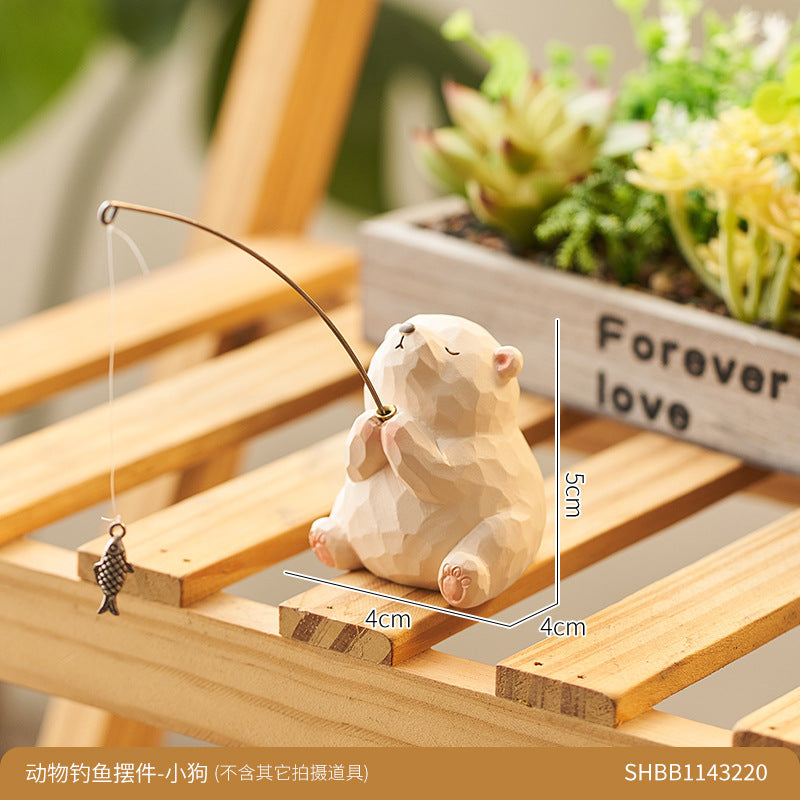 Panda eyes frog ornaments desk atmosphere layout computer monitor decoration landing good luck small gift