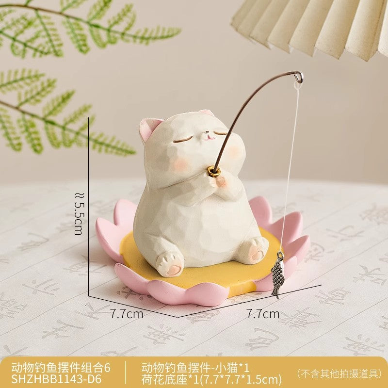 Panda eyes frog ornaments desk atmosphere layout computer monitor decoration landing good luck small gift