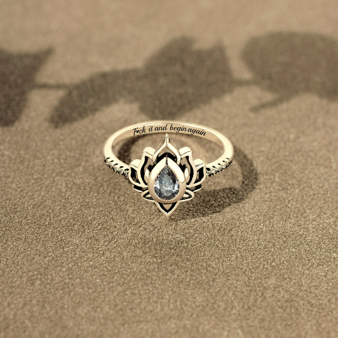 🌹Valentine's Day Pre-sale💝F♥︎ck It And Begin Again Lotus Ring